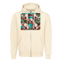 Sandshell western cowhide sunflower baby pig Zipper Hoodie - BarkalooDesign