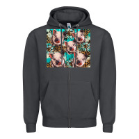 Smoke western cowhide sunflower baby pig Zipper Hoodie - BarkalooDesign