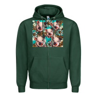 Sports Green western cowhide sunflower baby pig Zipper Hoodie - BarkalooDesign