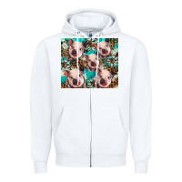 White western cowhide sunflower baby pig Zipper Hoodie - BarkalooDesign