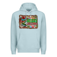 Blue Mist merry christmas western boots Premium Hoodie - AdoDesignShop