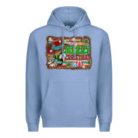 Colony Blue merry christmas western boots Premium Hoodie - AdoDesignShop
