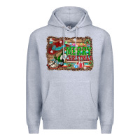 Heather Grey merry christmas western boots Premium Hoodie - AdoDesignShop