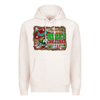 Pale Pink merry christmas western boots Premium Hoodie - AdoDesignShop