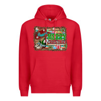 Red merry christmas western boots Premium Hoodie - AdoDesignShop