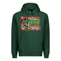 Sports Green merry christmas western boots Premium Hoodie - AdoDesignShop