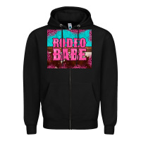 Black rodeo babe cowhide leopard turquoise Zipper Hoodie - BarkalooDesign