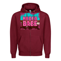 Burgundy rodeo babe cowhide leopard turquoise Zipper Hoodie - BarkalooDesign