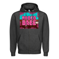 Charcoal Heather rodeo babe cowhide leopard turquoise Zipper Hoodie - BarkalooDesign