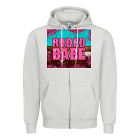 Dove Grey rodeo babe cowhide leopard turquoise Zipper Hoodie - BarkalooDesign