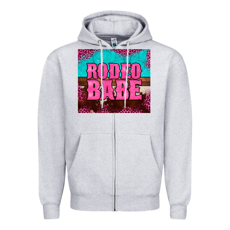Rodeo Babe Cowhide Leopard Turquoise Zipper Hoodie by BarkalooDesign | Teevron