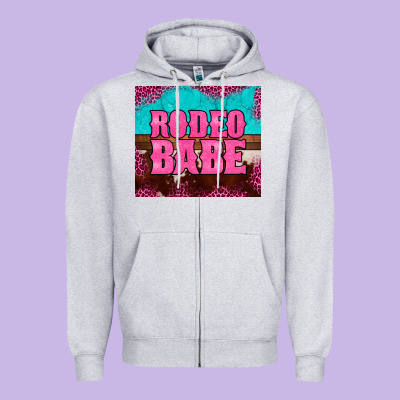 Rodeo Babe Cowhide Leopard Turquoise Zipper Hoodie Designed By Barkaloodesign