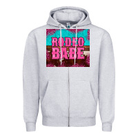 Heather Grey rodeo babe cowhide leopard turquoise Zipper Hoodie - BarkalooDesign