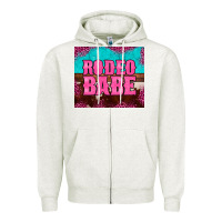 Oatmeal Heather rodeo babe cowhide leopard turquoise Zipper Hoodie - BarkalooDesign