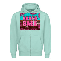 Seafoam rodeo babe cowhide leopard turquoise Zipper Hoodie - BarkalooDesign