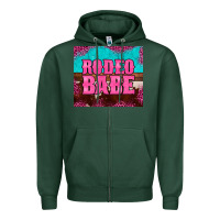 Sports Green rodeo babe cowhide leopard turquoise Zipper Hoodie - BarkalooDesign