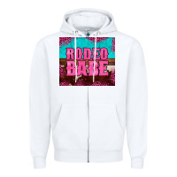 White rodeo babe cowhide leopard turquoise Zipper Hoodie - BarkalooDesign