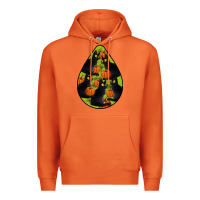 Carrot Black Cat Halloween Teardrop Premium Hoodie - LillyAllenDesigns