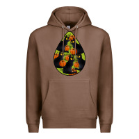Chestnut Black Cat Halloween Teardrop Premium Hoodie - LillyAllenDesigns