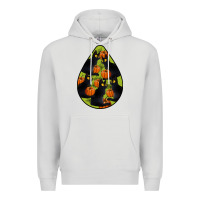 Dove Grey Black Cat Halloween Teardrop Premium Hoodie - LillyAllenDesigns