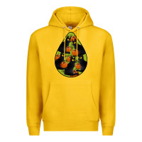 Lemon Black Cat Halloween Teardrop Premium Hoodie - LillyAllenDesigns