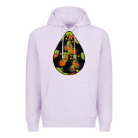 Lilac Black Cat Halloween Teardrop Premium Hoodie - LillyAllenDesigns