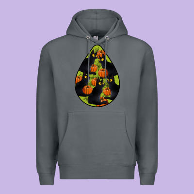 Black Cat Halloween Teardrop Premium Hoodie Designed By Lillyallendesigns