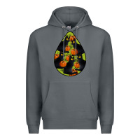 Rock Black Cat Halloween Teardrop Premium Hoodie - LillyAllenDesigns