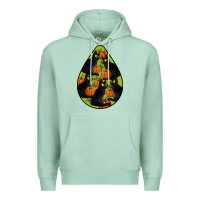 Seafoam Black Cat Halloween Teardrop Premium Hoodie - LillyAllenDesigns