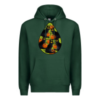 Sports Green Black Cat Halloween Teardrop Premium Hoodie - LillyAllenDesigns