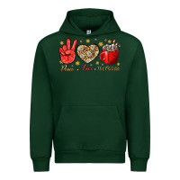 Forest Green Peace love hot chocolate Urban Hoodie - NancyCooperArtShop