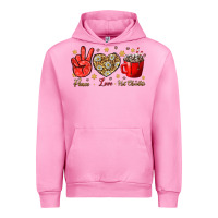 Fuchsia Pink Peace love hot chocolate Urban Hoodie - NancyCooperArtShop