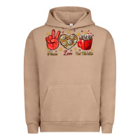 Pigment Burro Peace love hot chocolate Urban Hoodie - NancyCooperArtShop