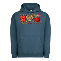 Pigment Midnight Navy Peace love hot chocolate Urban Hoodie - NancyCooperArtShop