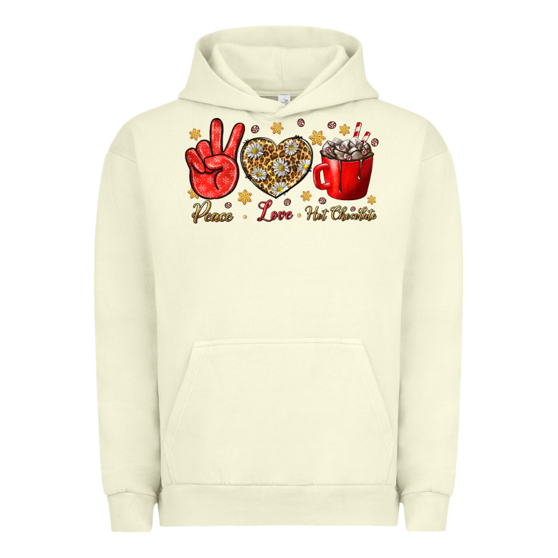 Peace Love Hot Chocolate Urban Hoodie by NancyCooperArtShop | Teevron