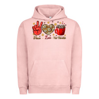 Pigment Salmon Peace love hot chocolate Urban Hoodie - NancyCooperArtShop