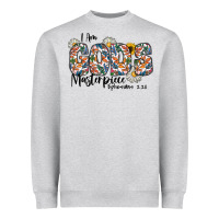 Heather Grey I Am Gods Master Piece Ephesians Heavyweight Sweatshirt - CowhideDigitalArt