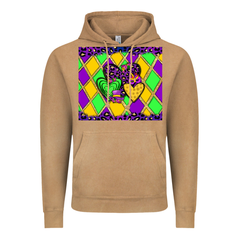 Mardi Gras Hearts Vintage Hoodie by JahusDesignShop | Teevron