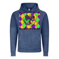 Vintage Denim mardi gras hearts Vintage Hoodie - JahusDesignShop