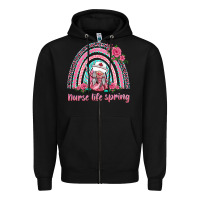 Black nurse life spring rainbow Zipper Hoodie - BarkalooDesign