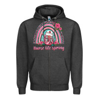 Charcoal Heather nurse life spring rainbow Zipper Hoodie - BarkalooDesign