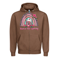 Chestnut nurse life spring rainbow Zipper Hoodie - BarkalooDesign