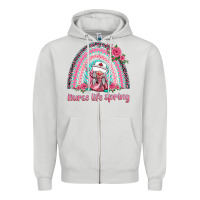 Dove Grey nurse life spring rainbow Zipper Hoodie - BarkalooDesign