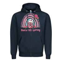 Navy nurse life spring rainbow Zipper Hoodie - BarkalooDesign