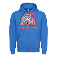 Nurse Life Spring Rainbow Zipper Hoodie | Teevron