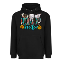 Black western howdy heifer Heavyweight Hoodie - NancyCooperArtShop