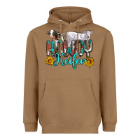 Toasted Coconut western howdy heifer Heavyweight Hoodie - NancyCooperArtShop