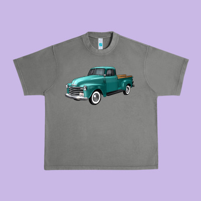 Western Truck Left 34 View Urban Heavy Tee Designed By Fadigitalartstudio