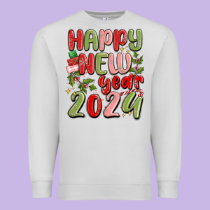 Happy New Year 2024 Premium Sweatshirt Designed By Maliassmallbusiness