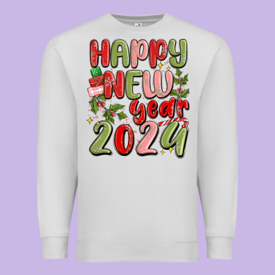 Happy New Year 2024 Premium Sweatshirt Designed By Maliassmallbusiness